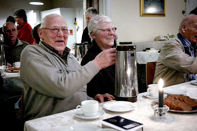 Kaffe og godt humør.